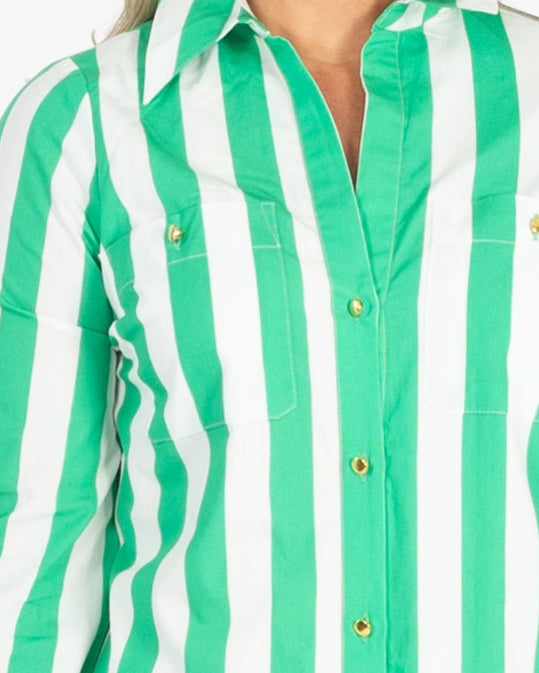 Harper Dress - Green Stripe XS Harper Dress - Green Stripe XS