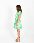 Lindsay Dress - Green Buffalo Check