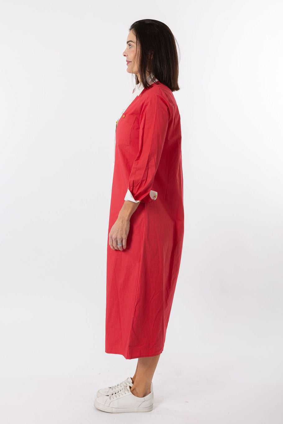 Harper Dress - Red/White