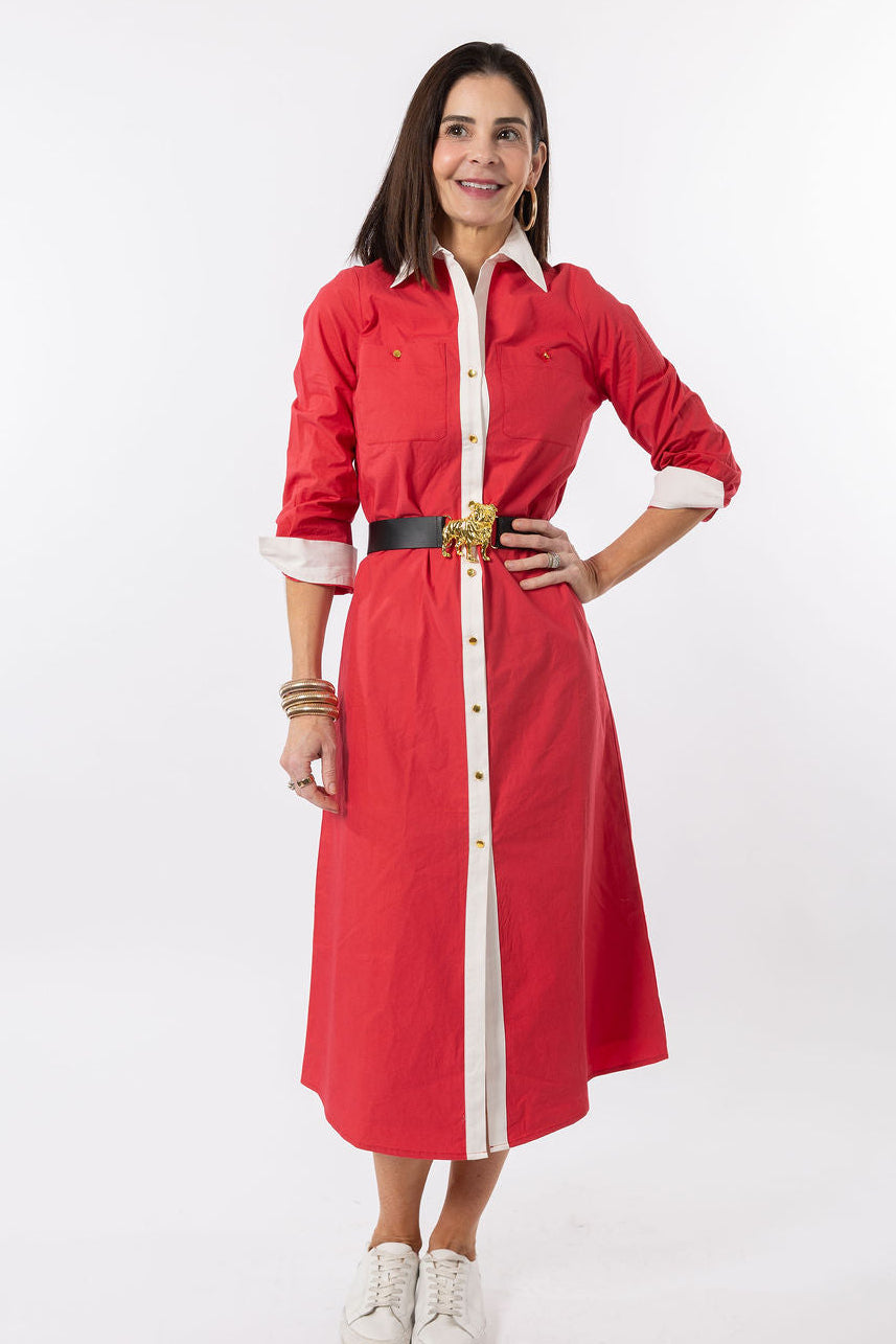 Harper Dress - Red/White
