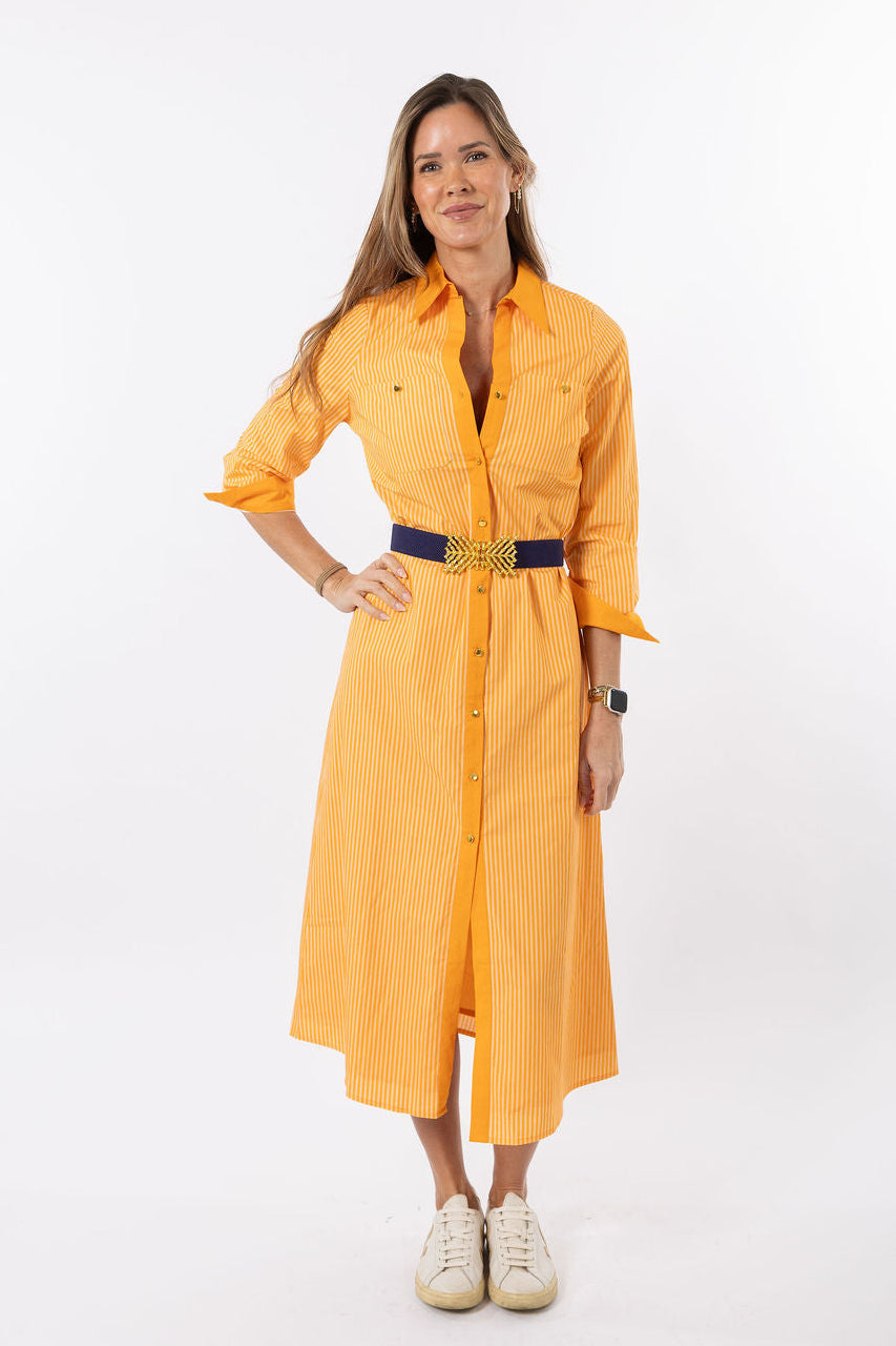 Harper Dress - Orange Stripe