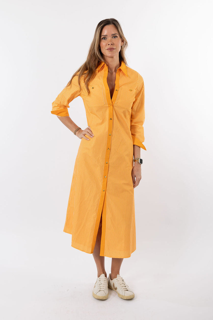Harper Dress - Orange Stripe