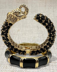 Elephant and Bamboo Bracelet Set-black