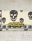 Black/White Alexander McQueen Skull Scarf Clutch 4