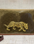 LV Logo Scarf Clear Stadium Bag with Leopard