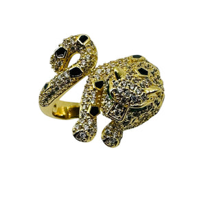 Sparkly Leopard Cocktail Ring