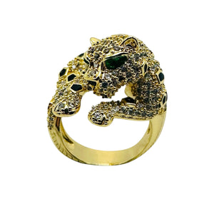 Sparkly Leopard Cocktail Ring