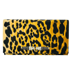 Ashley Clutch with Black Smooching Leopards