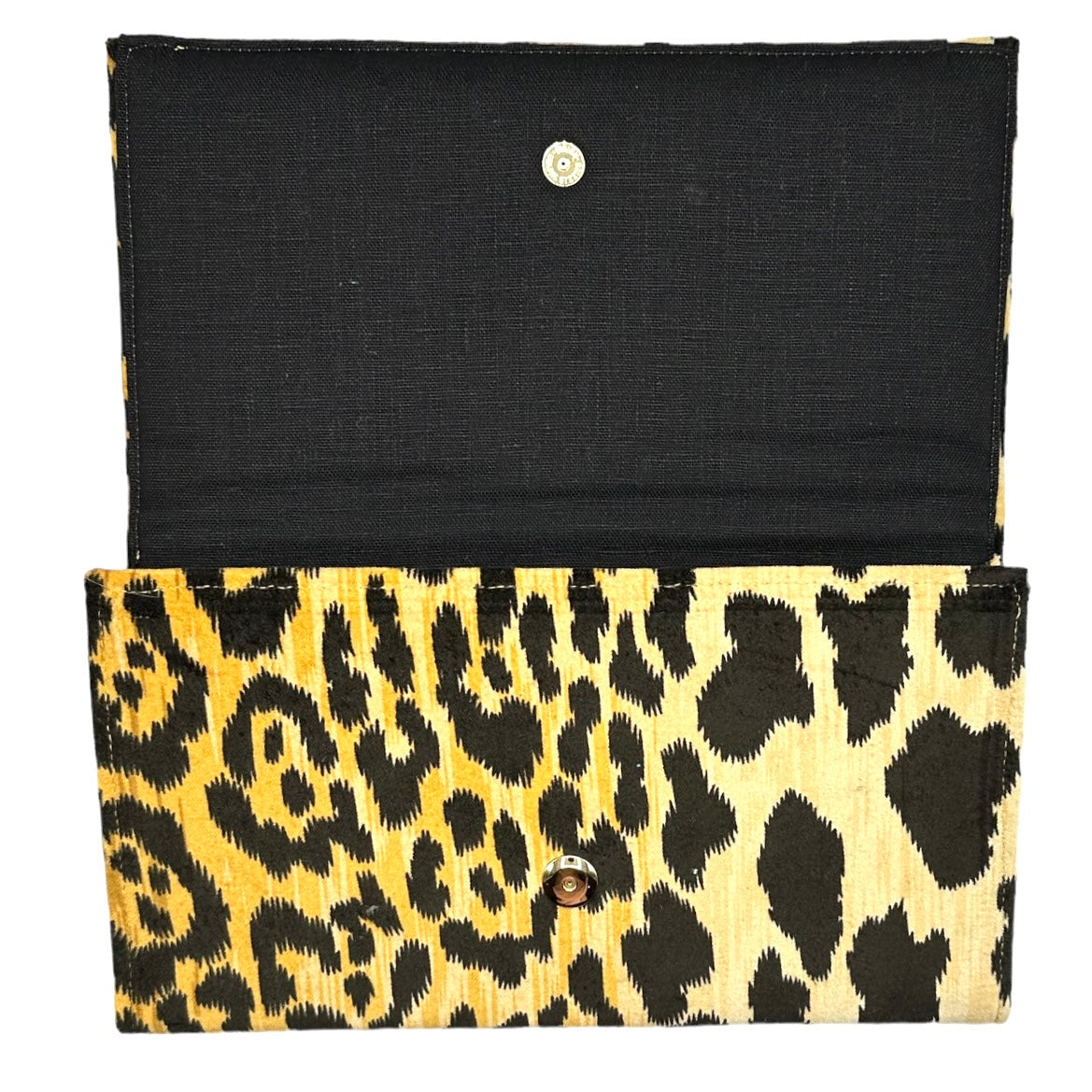 Ashley Clutch with Black Smooching Leopards