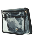 Black Clear Stadium Bag with Gold Bamboo Stick