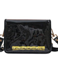 Black Clear Stadium Bag with Gold Bamboo Stick
