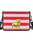 Red and White Thiccc Stripe Clear Stadium Bag with Bulldog