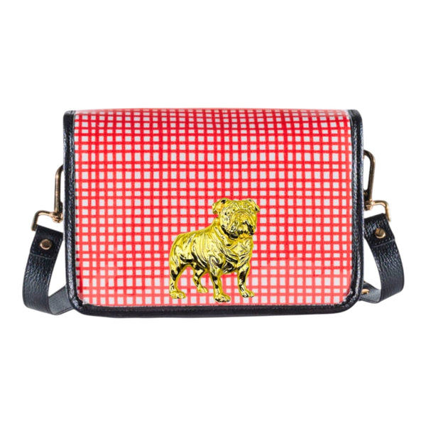 Red and White Grid Clear Stadium Bag with Bulldog – Garland Bags