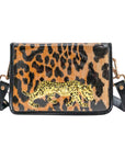 Ashley Leopard Clear Stadium Bag with Leopard Hardware