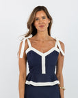 Addie Top (Tie Straps) - Solid Navy