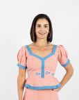 Addie Top (puff sleeves) - Fish Applique
