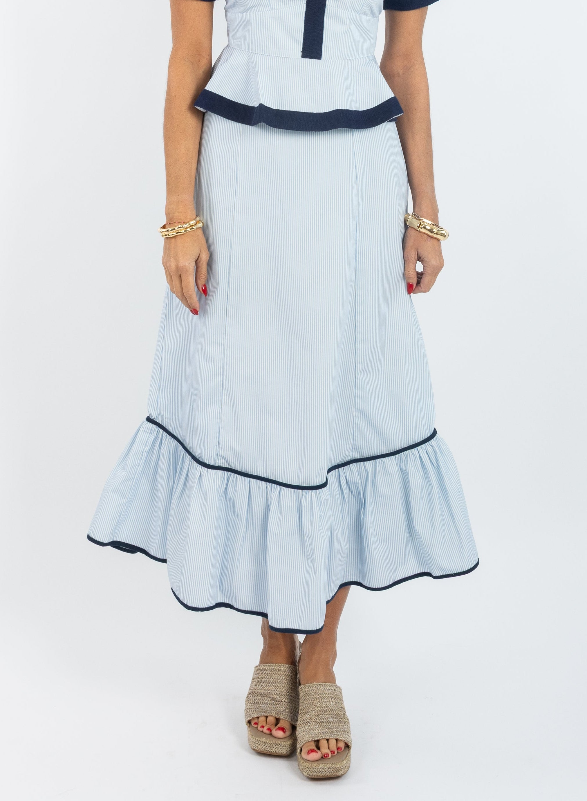 Addie Skirt - Blue Stripe – Garland Bags