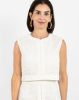 Emmy Top - White Cutout Lace