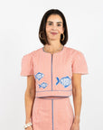 Emmy Top - Fish Applique (with sleeves)