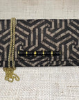 Gucci Black Geometric Scarf Crossbody Clutch