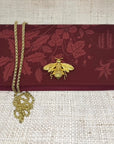 Gucci Maroon Floral Scarf Crossbody Clutch