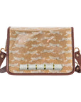 Leaping Leopards Clear Stadium Bag with White Bamboo Stick (brown trim)