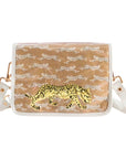 Leaping Leopards Clear Stadium Bag with Leopard (white trim)
