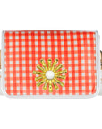Orange Gingham Clear Stadium Bag with White Starburst