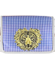 Purple Gingham Clear Stadium Bag with Tiger