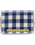Navy Buffalo Clear Stadium Bag with Gold Bamboo Stick