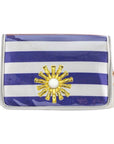 Purple Stripe Clear Stadium Bag with White Starburst