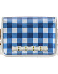 Blue and White Clear Stadium Bag with White  Bamboo Stick