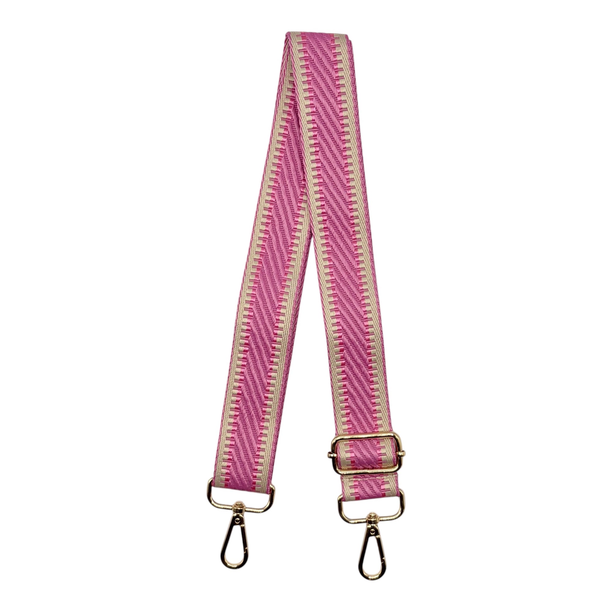 Pink with Cream Border Stadium Bag Strap