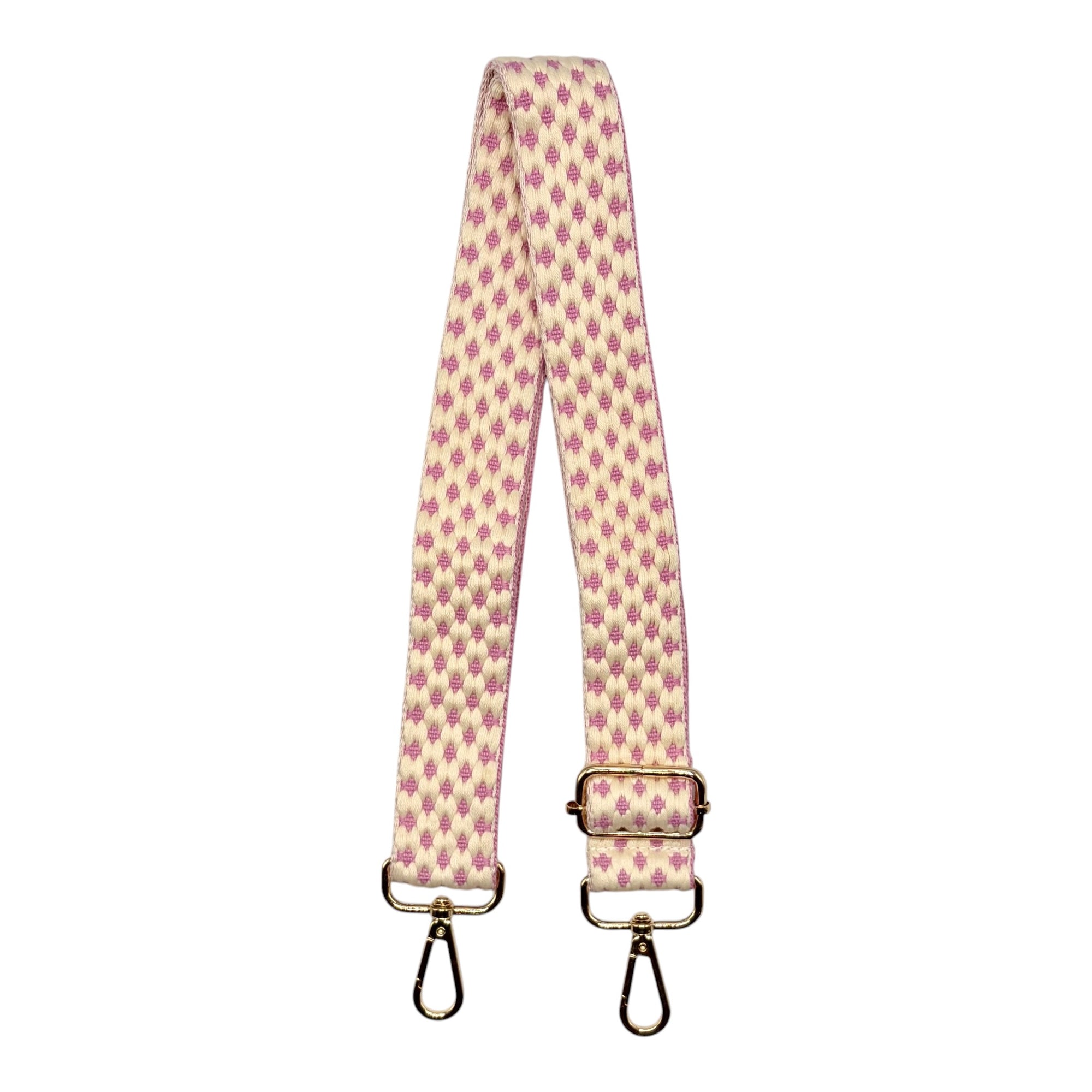 Pink and White Stadium Bag Strap