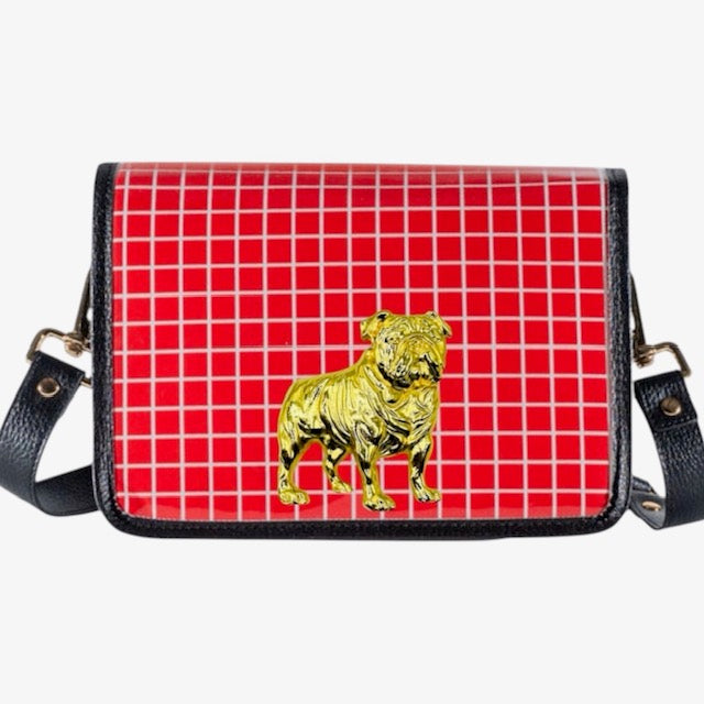 Red Square Clear Stadium Bag with Bulldog