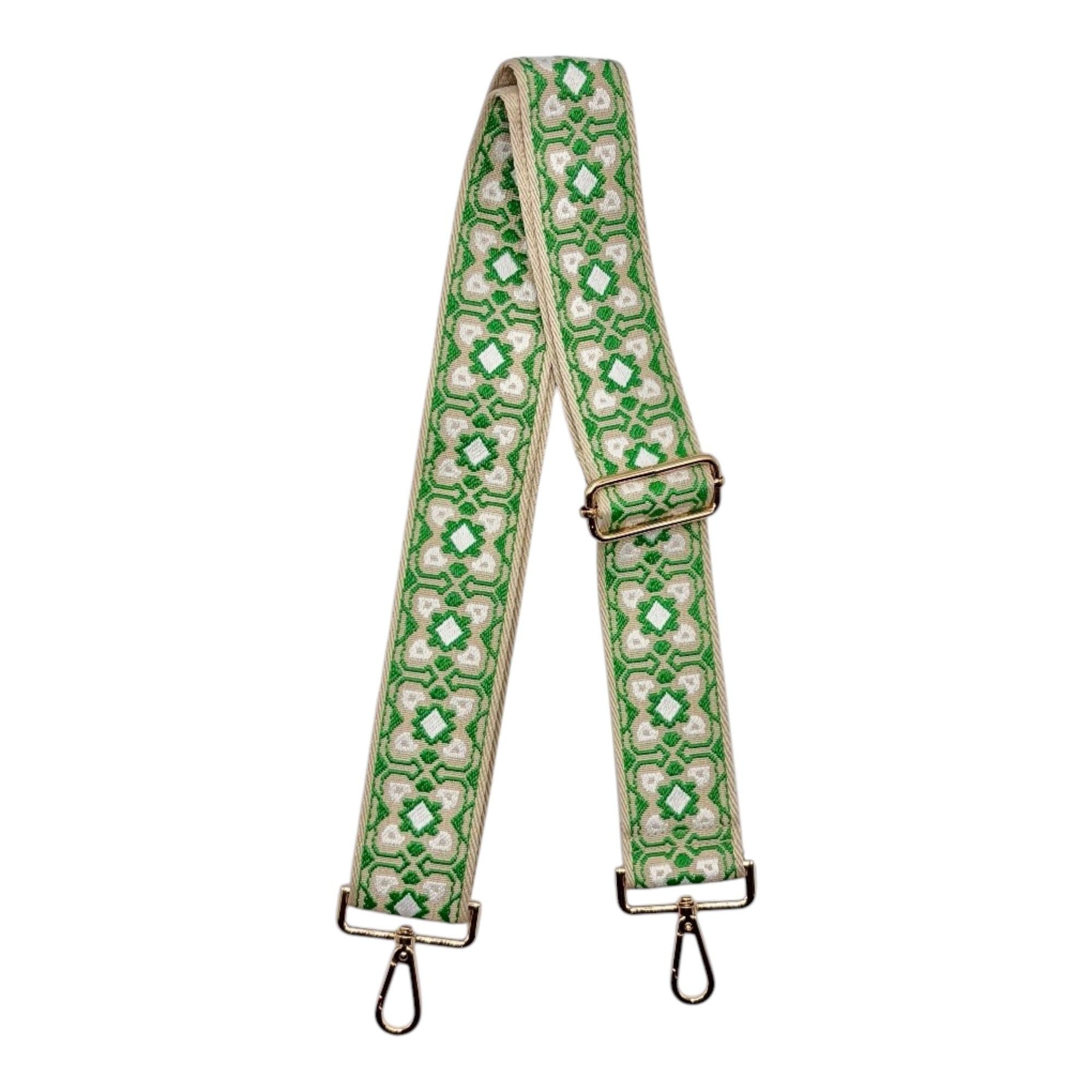 Emerald Green Geometric Wide Stadium Bag Strap