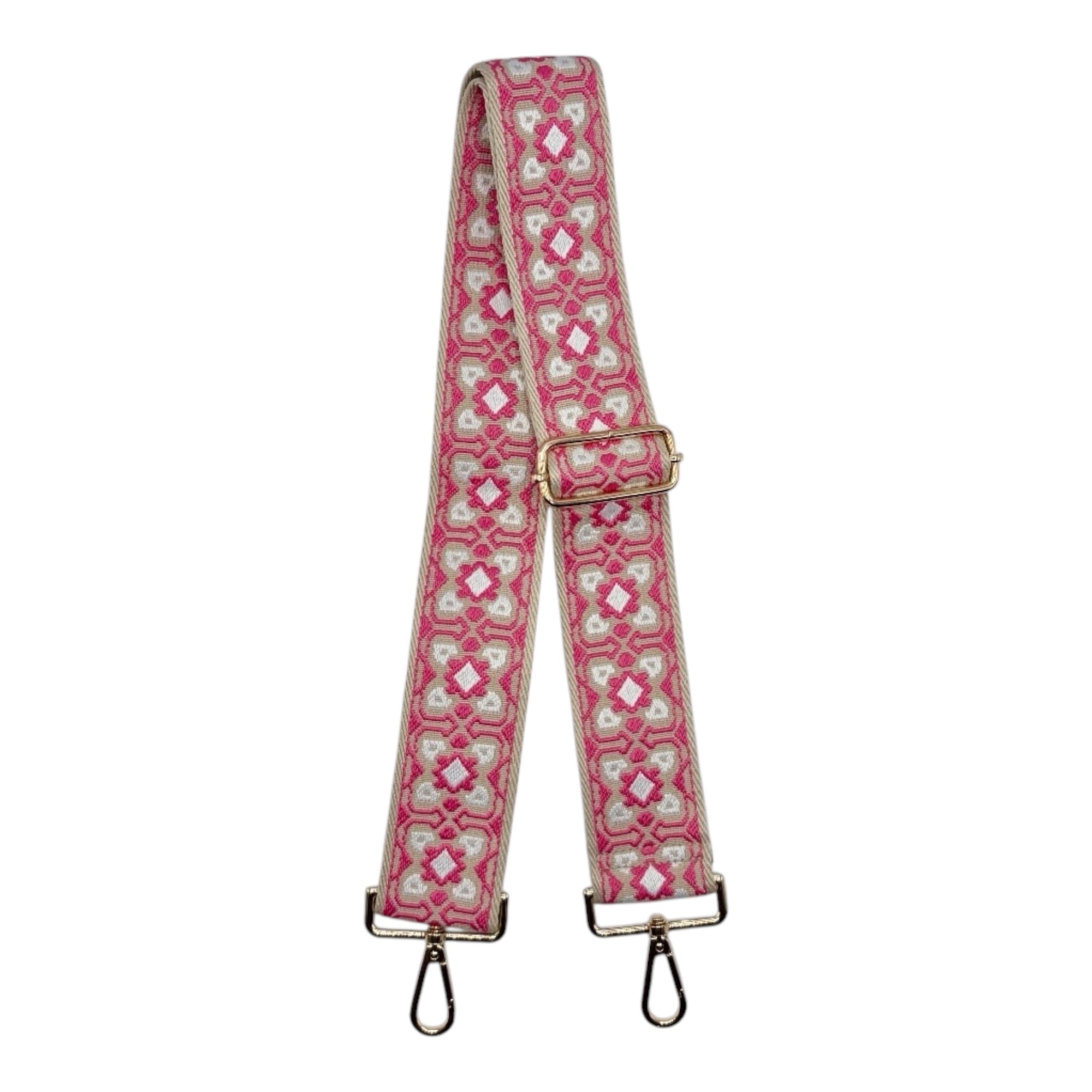 Pink Geometric Wide Stadium Bag Strap