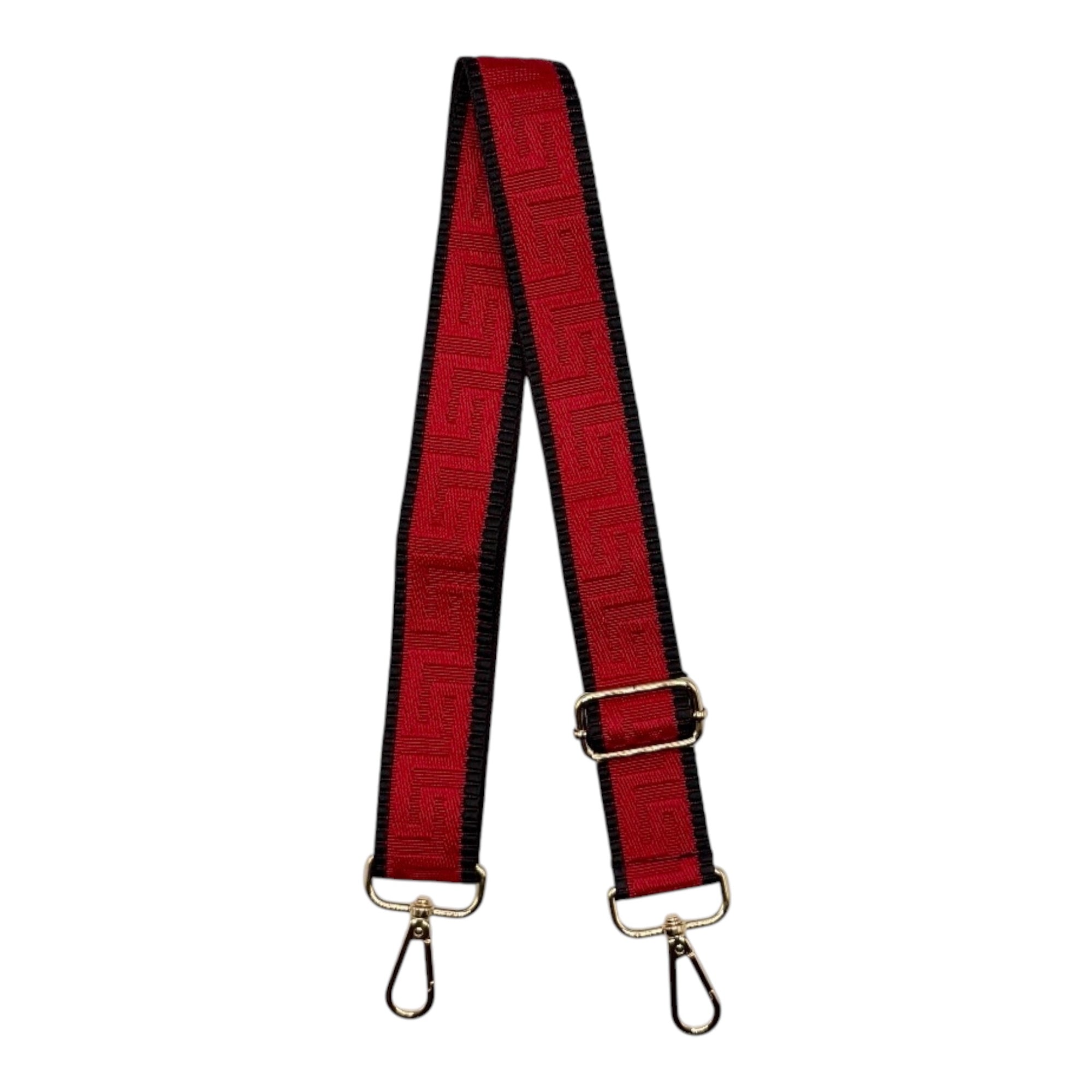 Red Greek Key Stadium Bag Strap
