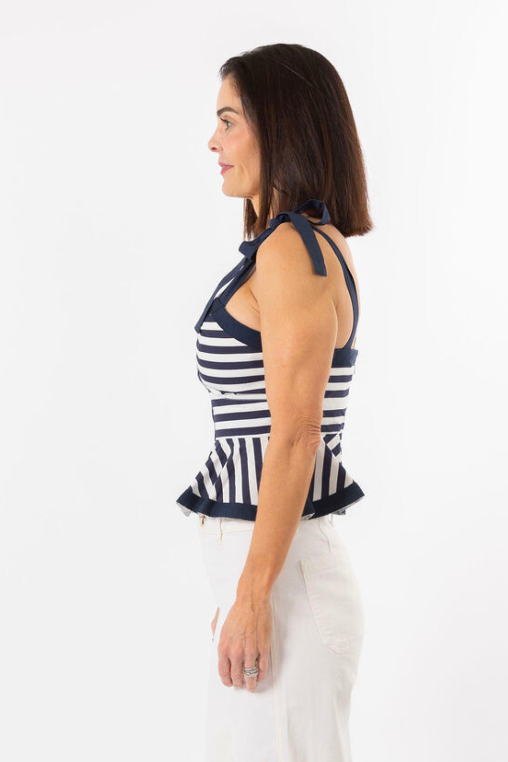 Addie Tie Top - Navy Stripe
