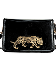 Black Clear Stadium Bag with Leopard
