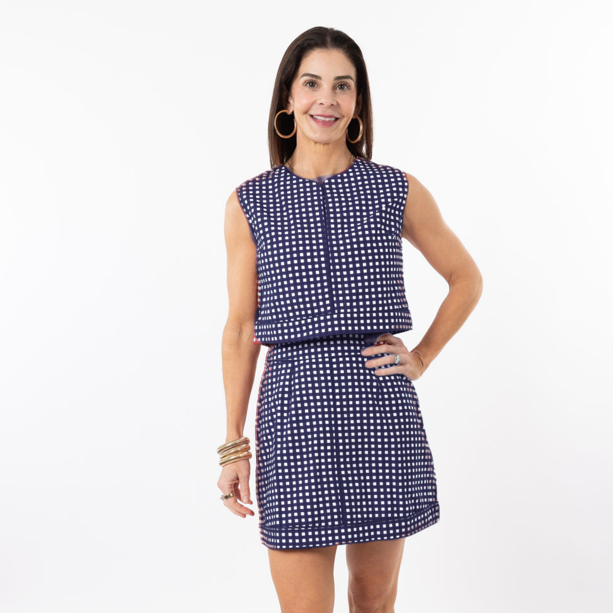 Emmy Set SKIRT ONLY- Navy Gingham