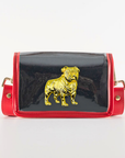 Petite Black Stadium Bag with Bulldog