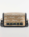 Petite Leaping Leopards Clear Stadium Bag with Black Bamboo Stick(black trim)
