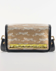 Petite Leaping Leopards Clear Stadium Bag with Gold Bamboo Stick(black trim)