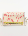 Petite Pink Les Touches Clear Stadium Bag with Gold Bamboo Stick
