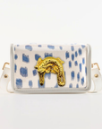 Petite Blue and White Les Touches Clear Stadium Bag with Gator