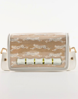 Petite Leaping Leopards Clear Stadium Bag with White Bamboo Stick
