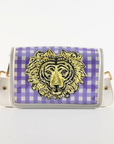 Petite Purple Gingham Clear Stadium Bag with Tiger