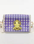 Petite Purple Gingham Clear Stadium Bag with Frog