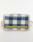 Petite Navy Buffalo Clear Stadium Bag with Gold Bamboo Stick